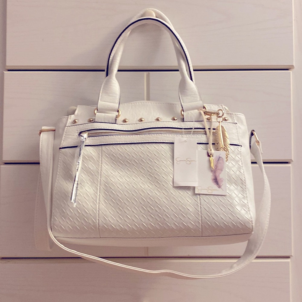 Jessica Simpson Meteorite Light Gold Lianna Satchel  Women Handbags